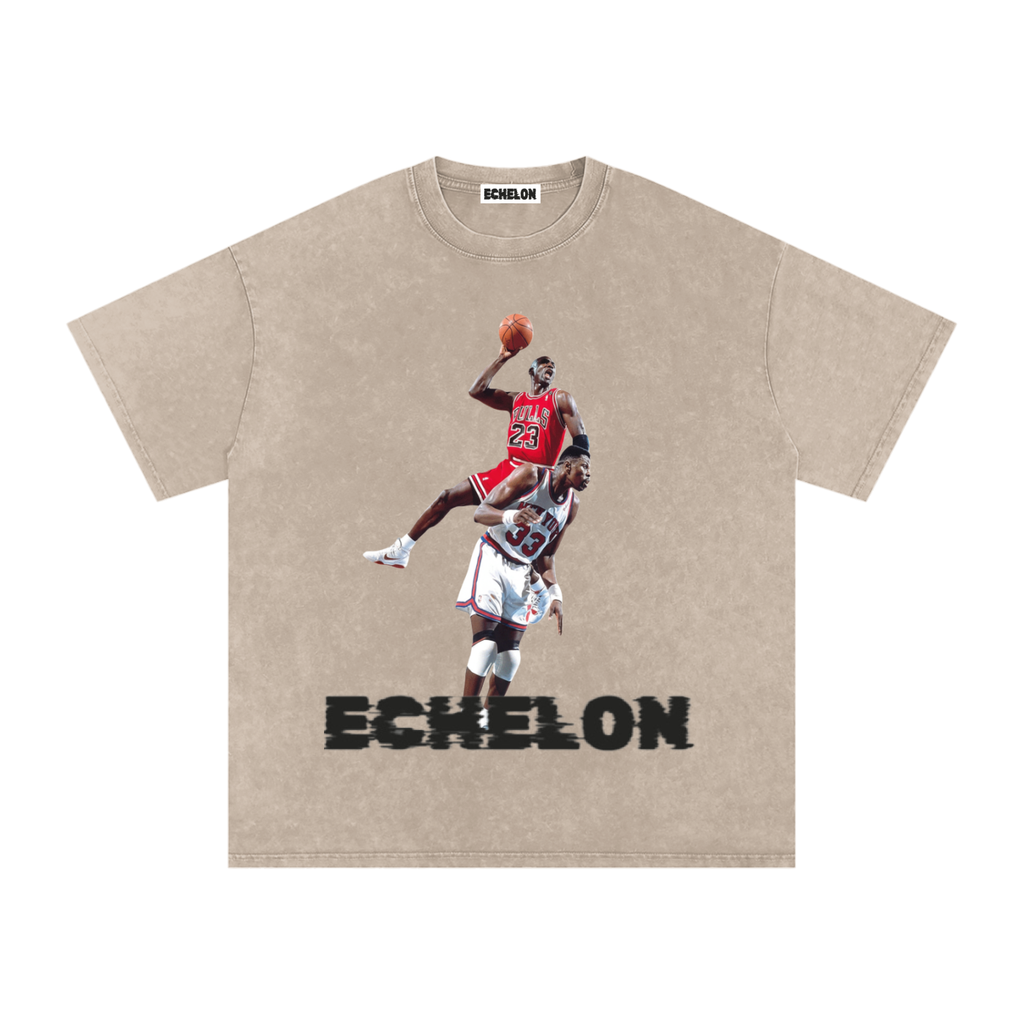 Snow Washed Oversized Cotton T-Shirt “Jordan4Ever"
