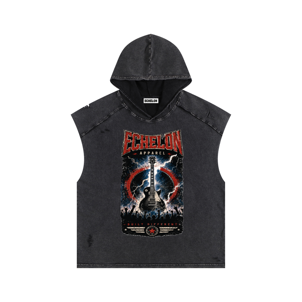 Snow Washed Boxy Hooded Tank Top