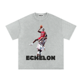 Snow Washed Oversized Cotton T-Shirt “Jordan4Ever"