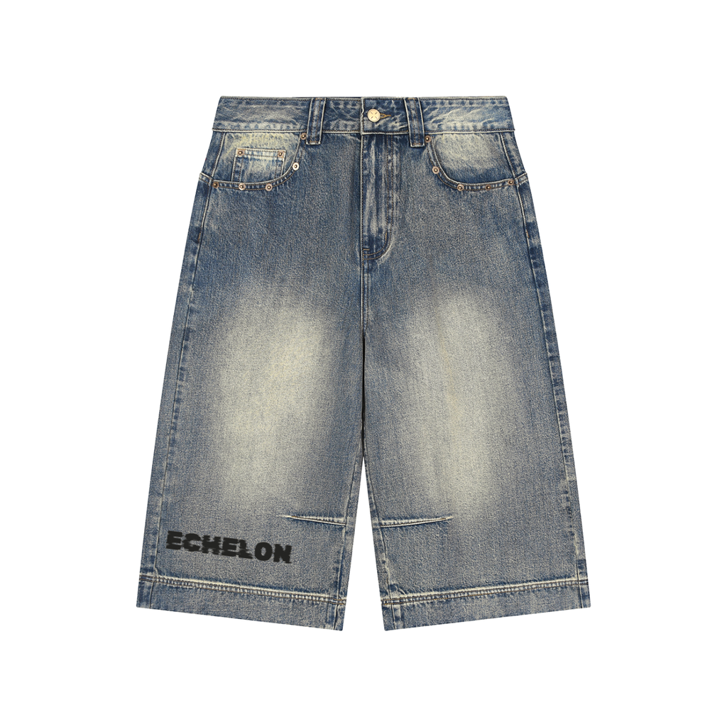 Vintage Wash Baggy Denim Shorts