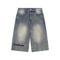 Vintage Wash Baggy Denim Shorts