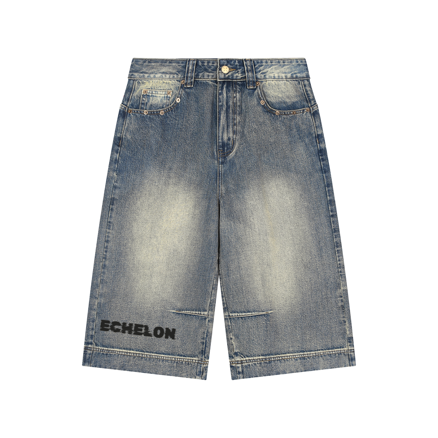 Vintage Wash Baggy Denim Shorts