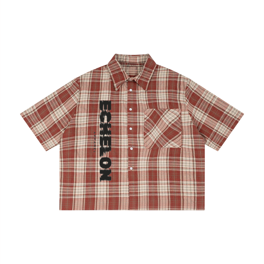Unisex Plaid Boxy Short Sleeve Shirt