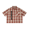 Unisex Plaid Boxy Short Sleeve Shirt