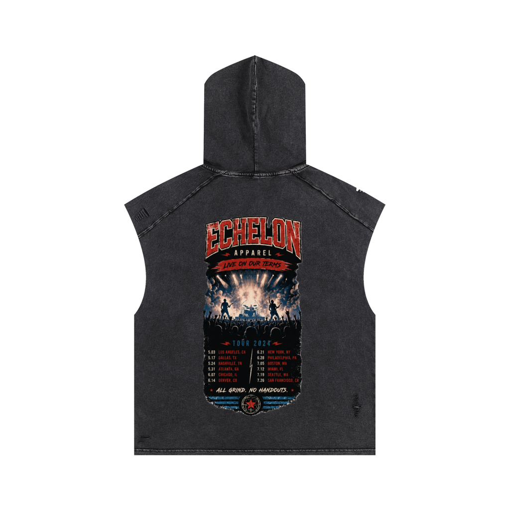 Snow Washed Boxy Hooded Tank Top