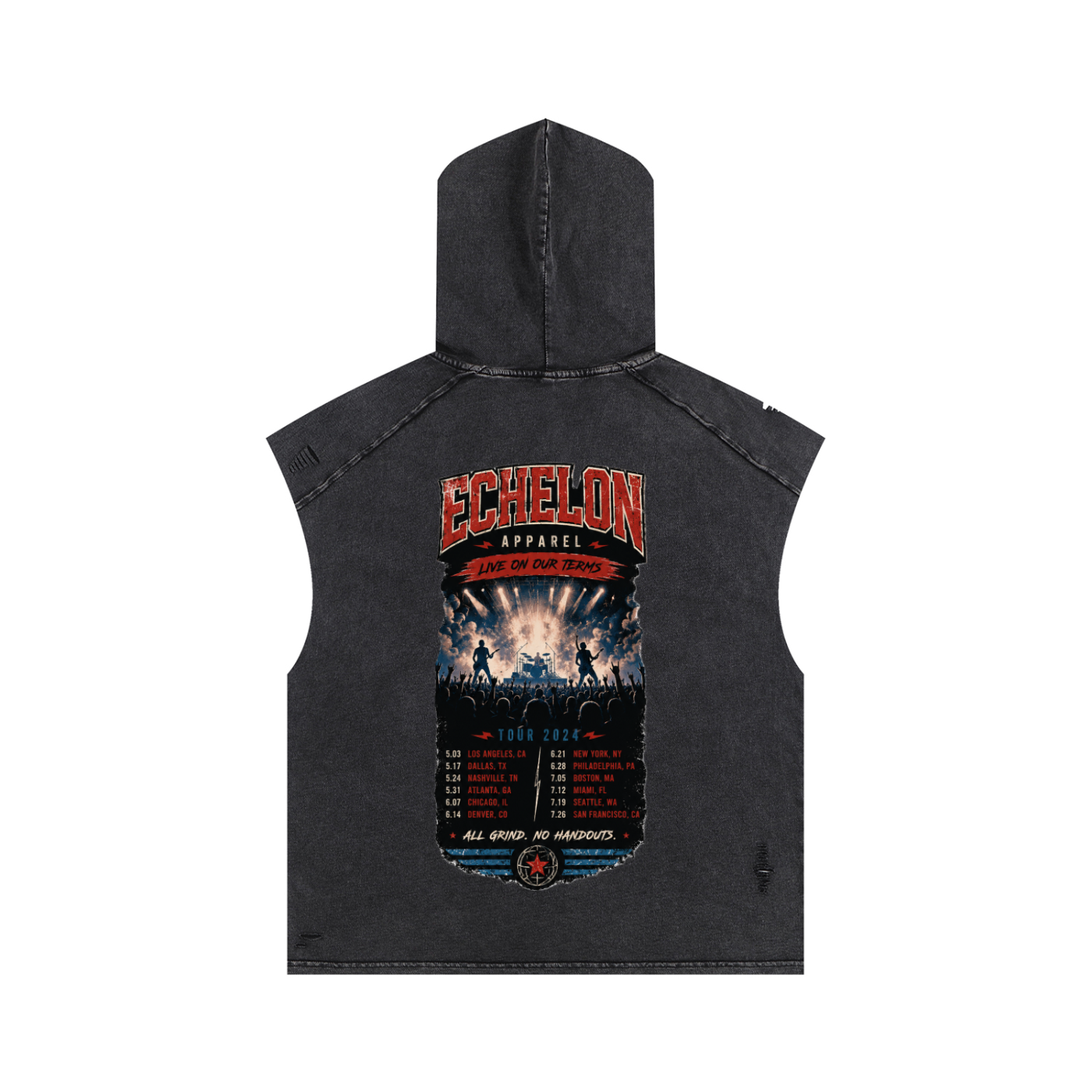 Snow Washed Boxy Hooded Tank Top