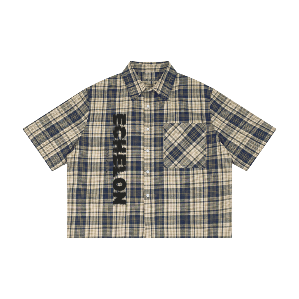 Unisex Plaid Boxy Short Sleeve Shirt