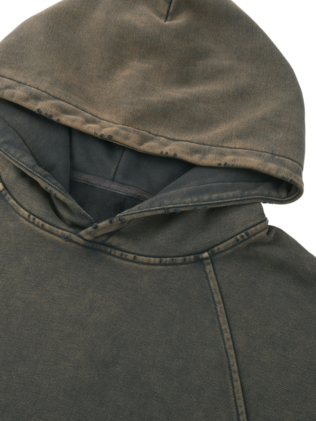 Vintage "RISE ABOVE "Washed Frayed-Hem Hoodie